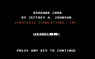 Roadwar 2000 screenshot 2 for Commodore 64